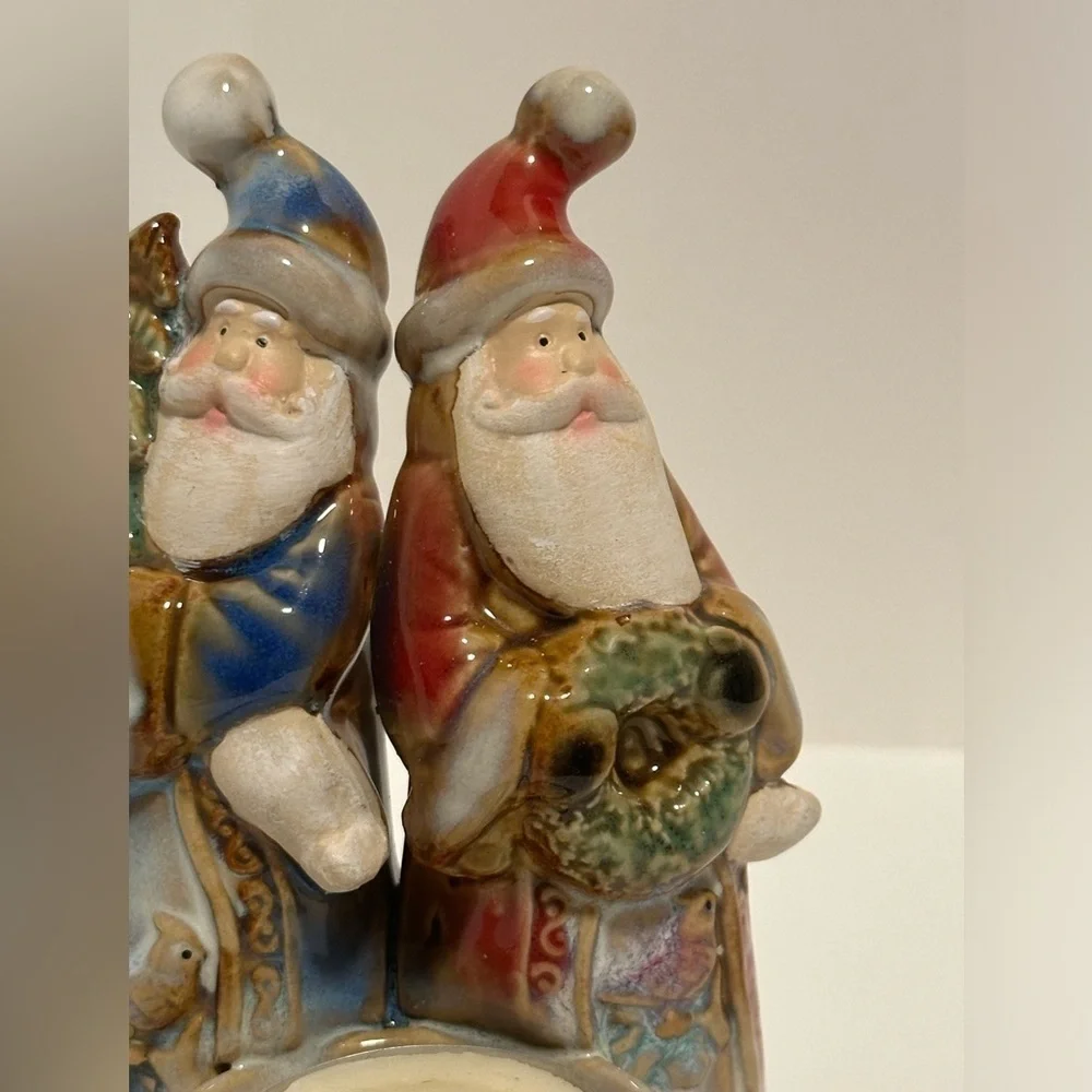 Porcelain Santas Tea Light Holder